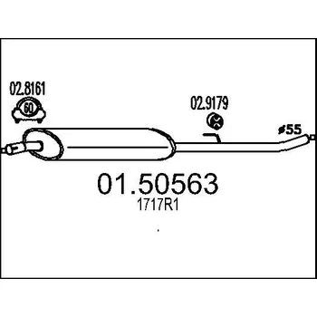 Auto-moto Střední tlumič výfuku MTS 01.50563