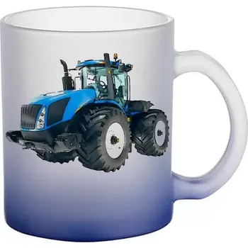 New Holland T9 skleněný hrnek traktor (hrneček s traktorem matné sklo )