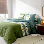 Blancheporte Bavlněné povlečení Hugo s grafickým designem zelená povlak na polštář 63x63 cm