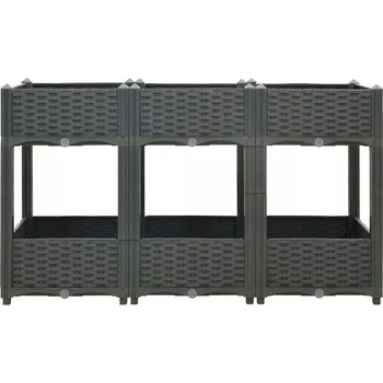 Květináč VidaXL šedý plast Květináč 120 cm x 40 x 71 cm