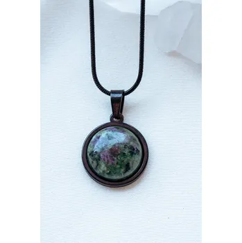 Náhrdelník Náhrdelník Vesmír Barva: Černá, Minerální kámen: jadeit zelený, Délka řetízku: 45cm