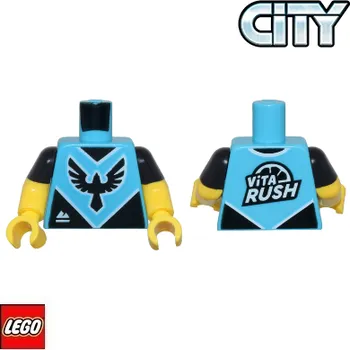 Stavebnice LEGO LEGO® Dílky na figurky LEGO Tělo potištěné, Esport hráčka / Světle Azurové / Torso 973pb5490c01