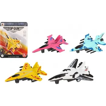 Hračka Letadlo/stíhačka kov/plast 11cm na zpětné natažení 4 barvy na kartě