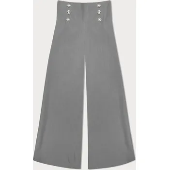Dámské kalhoty Elegantní šedé široké dámské kalhoty (33575) odstíny šedé uni velikost
