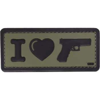 Nášivka 101 Inc. Company Nášivka na suchý zip I Love My Sidearm (plast 3D) - oliva