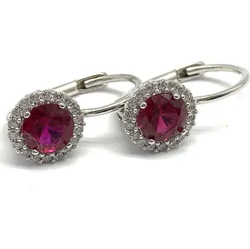 Náušnice Diante Zlaté náušnice s červeným kamenem 59632601