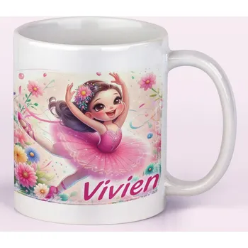 Hrnek se jménem pro děti Baletka Bílý Plastový hrnek (+25 Kč)