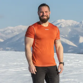 Pánské tričko TERMOVEL Pánské tričko QUADRE SHORT cihlová VELIKOST: L
