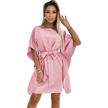 Dámské oblečení Něžné starorůžové dámské šaty SOFIA s motýlími rukávy numoco, starorůžová S/M i41_9999952272_2:starorůžová_3:S/M_