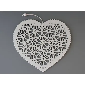 Dřevěný závěs / dekorace - Srdce 4