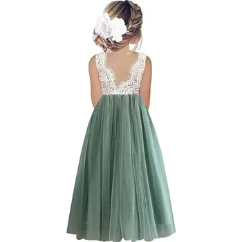 Dívčí šaty Áčkové šaty s krajkovým topem Barva: Zelená, Velikost: 3T