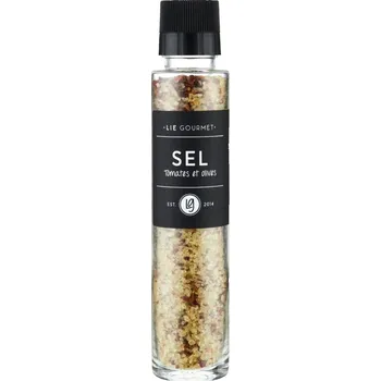 Koření Sůl s rajčaty a olivami 255 g, s mlýnkem, Lie Gourmet