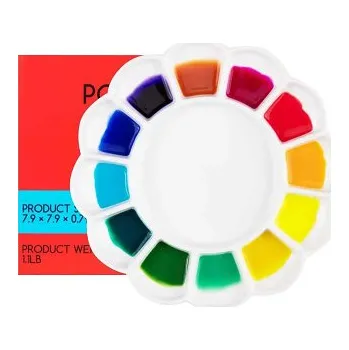 Paleta na barvy Porcelánová paleta kulatá 12 důlků průměr 20cm (Porcelánová paleta kulatá 12 důlků průměr 20cm)
