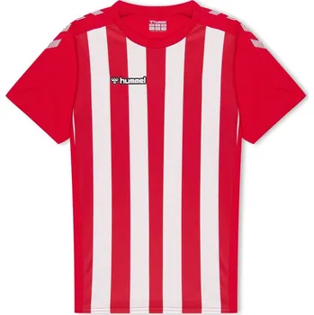 Chlapecká bunda Hummel Kids' Stripe Jersey Drill Top True Red/Wh 7-8 let