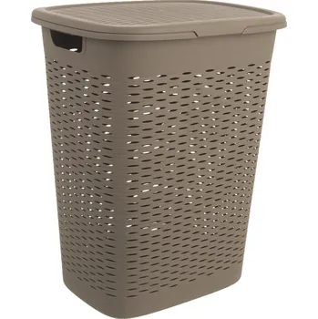 Úložný box ORION Prádelní koš s víkem LOOP 47 l hnědý