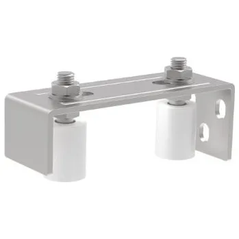 Pohon brány IBFM Horní držák 467-2-32 - nastavitelný dvouolivový držák pro horní držení posuvné brány, 2x oliva 32mm, rozteč 35-85mm