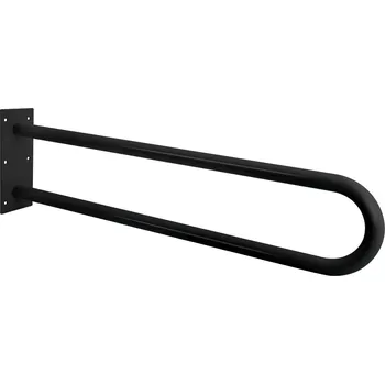 Madlo do koupelny SAPHO HANDICAP opěrné pevné madlo tvar U 600mm, černá mat XH538B