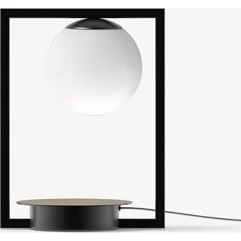 Lampička LUCIS Ručně zhotovená stolní LED lampička Pala s mosazným terčem Varianta: 255 x 340 x 180 mm, 4,9 W, 4000K, bílo-černá