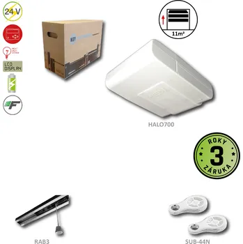 Pohon brány HALO 700 N pohon pro sekční garážová vrata do 11 m² / 90 kg s dráhou RAB3, 2x PLAY4R