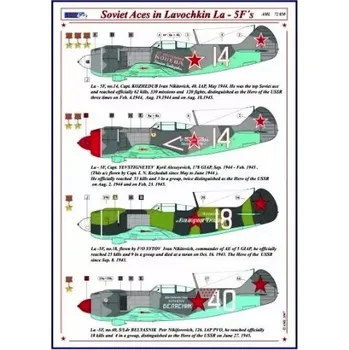 Plastikový model AML 1/72 Decals Soviet Aces in La-5F's