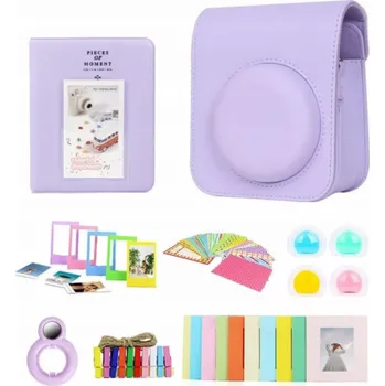 Ochrana fotoaparátu a videokamery LoveInstant pouzdro SET 8v1 Příslušenství pro FujiFilm INSTAX Mini 12 / Purple