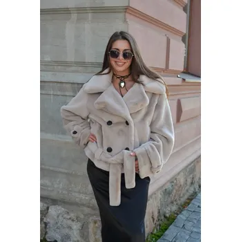 Dámský kabátek Mila Nova béžová, Velikost: M