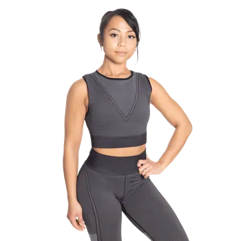 Better Bodies ROXY SEAMLESS TOP BLACK/GREY – tílko Better Bodies černo-šedé Velikost: M