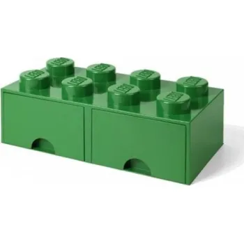 úložný prostor na hračky LEGO® úložný box 8 - se zásuvkami zelená 250 x 500 x 180 mm