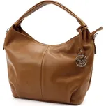 Středně velká kožená kabelka na rameno Gregorio no. 037 hnědá