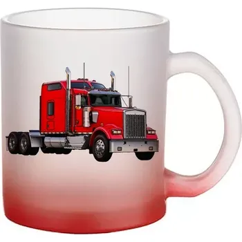 Kenworth W900L skleněný hrnek nákladní auto (hrneček s tahačem matné sklo TRUCK)