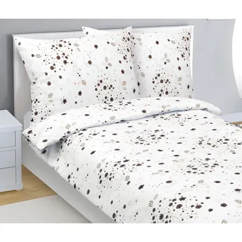 Povlečení Povlečení krepové Hnědá,Bílá BX1001203 - 140x220, 70x90 cm