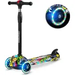 Tříkolka Ricokids Dětská tříkolová koloběžka Piko LED Graffiti žlutá