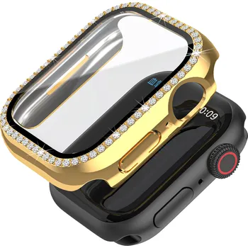 Příslušenství k chytrým hodinkám Ochranné kamínkové pouzdro se sklíčkem pro Apple Watch 40mm Barevná varianta: Zlatý
