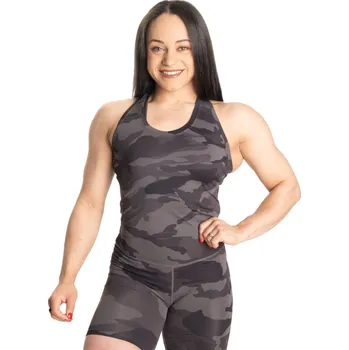 Better Bodies CORE CROP T-BACK CHARCOAL CAMO – tílko Better Bodies maskáčové uhlové Velikost: M