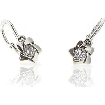 Náušnice Diante Zlaté náušnice s bílým kamenem 31502035