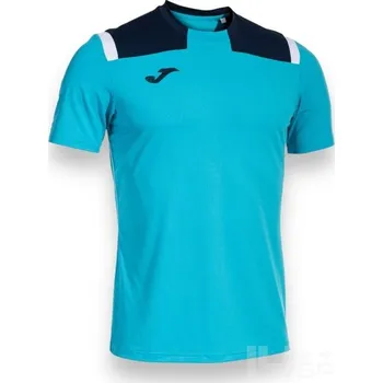 Pánské tričko Triko JOMA TOLEDO, barva zářivě tyrkysová - tmavě modrá, velikost M