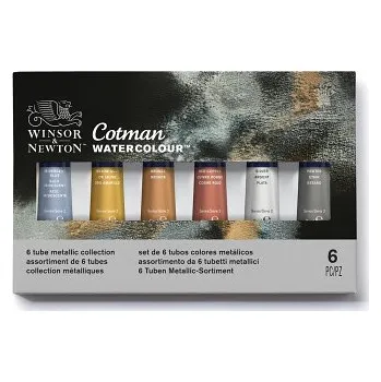 Výtvárné potřeby Sada akvarelových barev Cotman 6ks tubičky - metalické (Sada akvarelových barev Cotman 6ks tubičky - metalické)