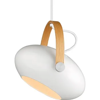 Skandinávské svítidlo Halo Design DC s dřevěným dekorem Varianta: Ø 260 x 230 mm, 40 W, E27, bílá