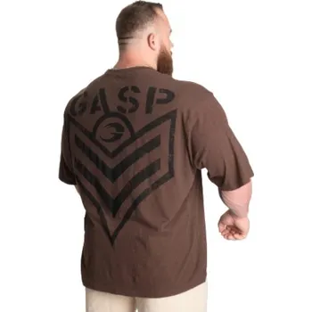 Pánské tričko Gasp SLUB IRON TEE WASHED TIMBER – tričko Gasp seprané hnědé Velikost: XL