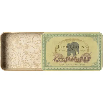 Dóza na potraviny Maileg Plechová krabička s výsuvným víčkem Jumbo Coins Maileg Metal Box w. Sliding Lid