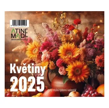 Kalendář Kalendář 2025 Květiny, stolní, týdenní, 150 x 130 mm