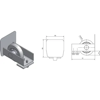 příslušenství k bráně Dojezdové kolo M s ucpávkou pro profil CP70