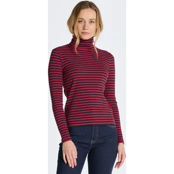 Dámský svetr ROLÁK GANT SLIM STRIPED RIBBED TURTLENECK RICH RED