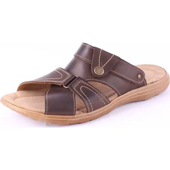 Pánské sandále Pánské celokožené sandály a papuče v jednom - hnědé, VELIKOST 40