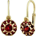 Dětské zlaté náušnice Blake ze žlutého zlata s přírodními granáty