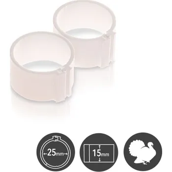 Chov hospodářského zvířete Kroužky zámkové, 25mm bílá