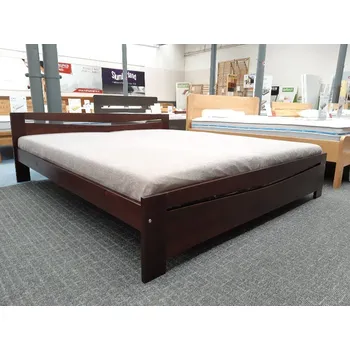 Postel Manželská postel TK 03 - masiv borovice Rozměr: 140x200, Odstín: Ořech