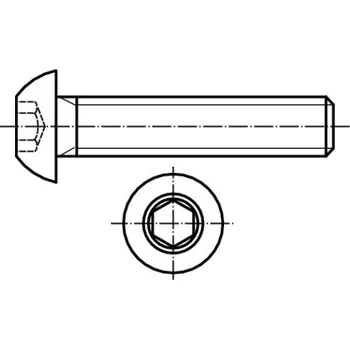 Šroub Šrouby vnitřní imbus půlkulatá hlava dle iso 7380 m10x 30 pevnost 10.9 zinek bílý