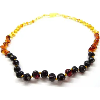 Náhrdelník Jantarové korálky stínované 38 cm Shadow - 38 cm