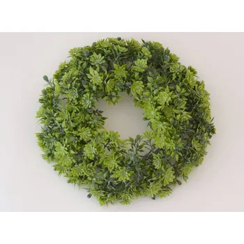 Velikonoční dekorace Umělý věneček prům. 20 cm - ZELENÝ